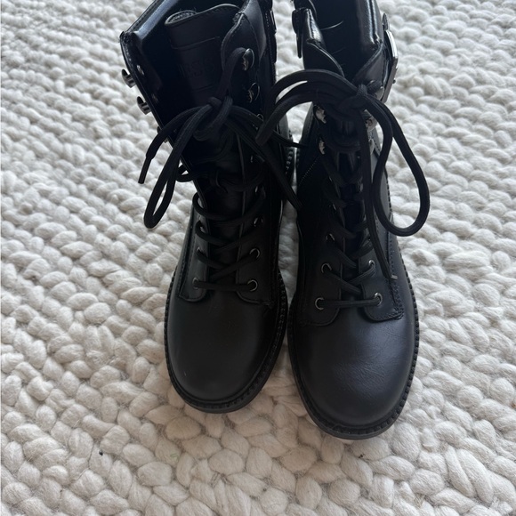 Guess Black Combat Boots with Buckle Detail - Picture 4 of 4